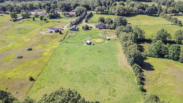 aerial view with a rural view