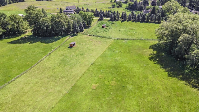 aerial view featuring a rural view