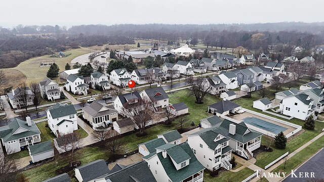 bird's eye view with a residential view