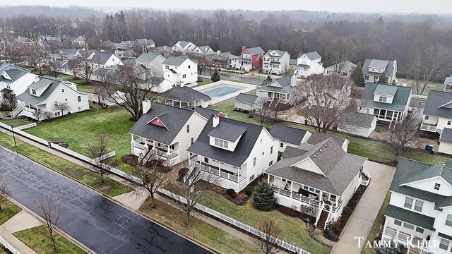 aerial view featuring a residential view