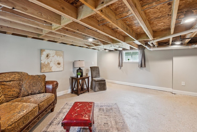 interior space featuring baseboards