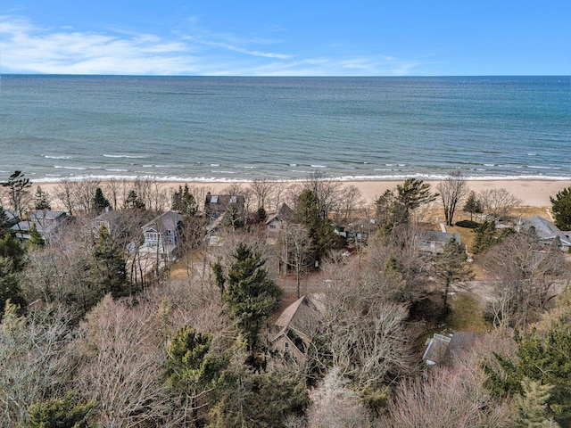 property view of water featuring a view of the beach