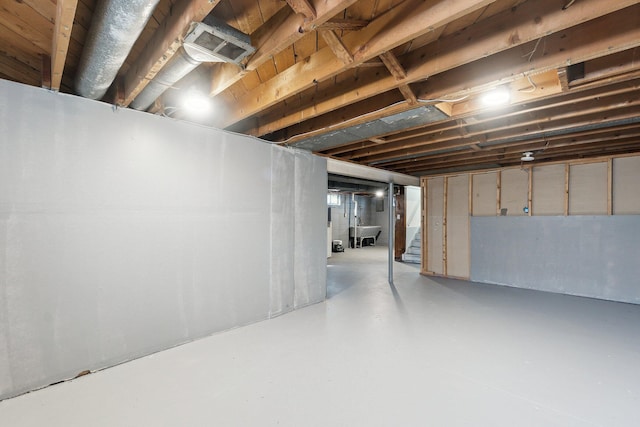 unfinished basement with visible vents