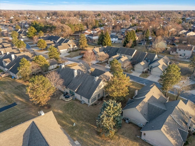 bird's eye view with a residential view