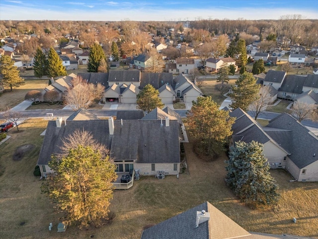 aerial view with a residential view