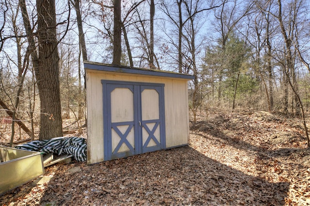 view of shed