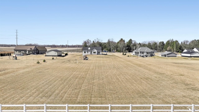 drone / aerial view with a rural view