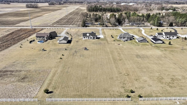 aerial view with a rural view