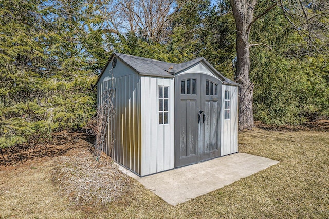 view of shed