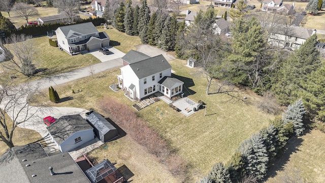 aerial view featuring a residential view