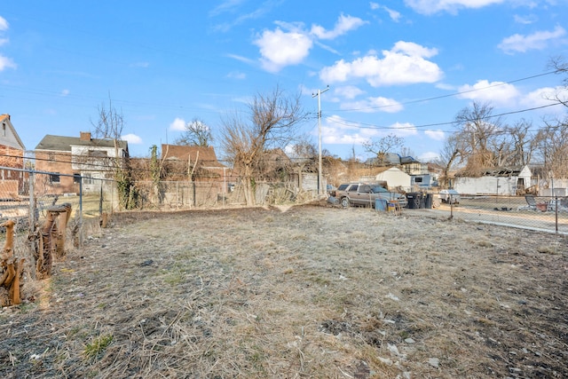 view of yard with fence