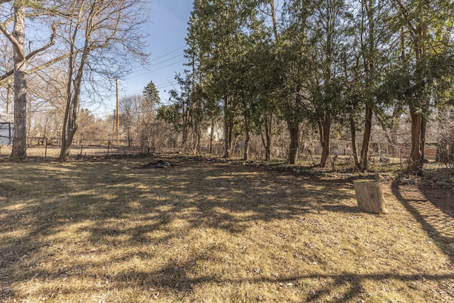 view of yard featuring fence