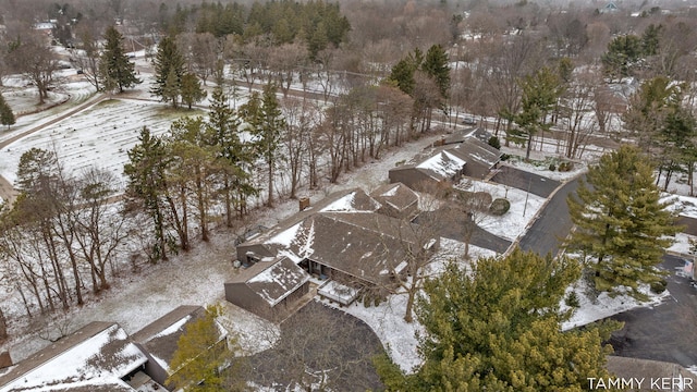 view of snowy aerial view