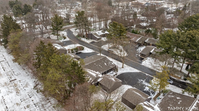 aerial view with a residential view