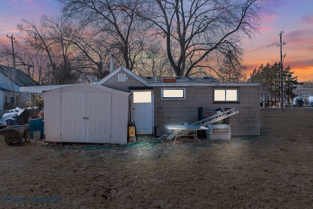 view of shed