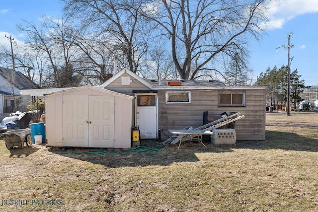 view of shed