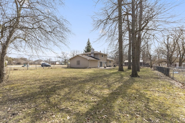 view of yard with fence