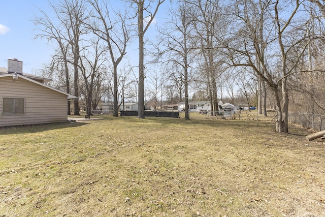 view of yard featuring fence