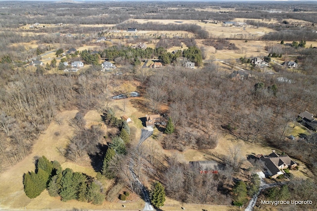 bird's eye view with a rural view