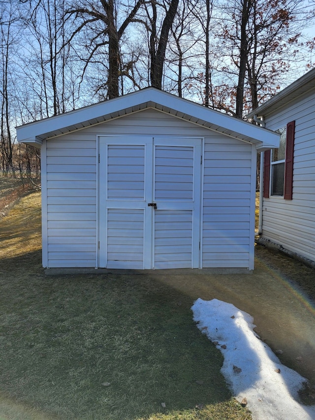 view of shed