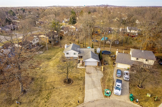 aerial view with a residential view