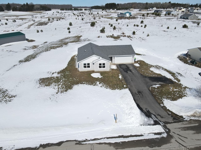 view of snowy aerial view