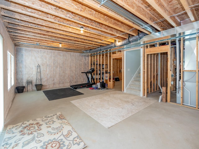 basement with stairway