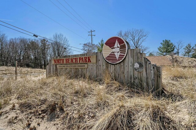 view of community sign