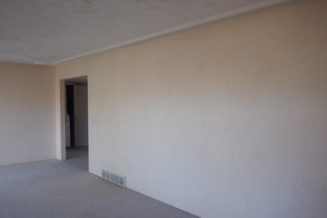 empty room with visible vents and carpet floors