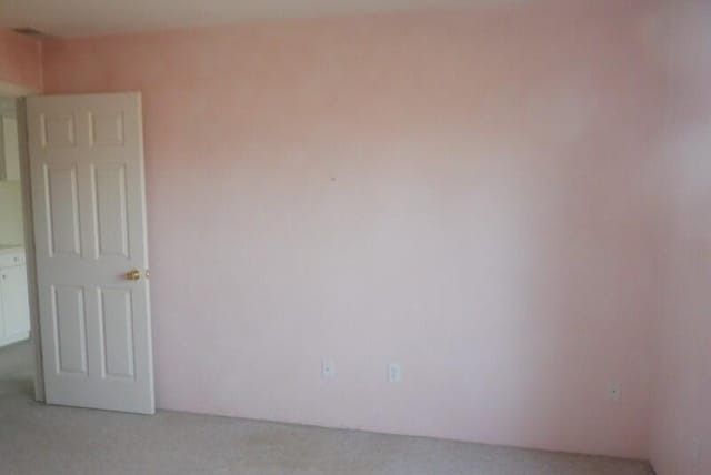 unfurnished room with light colored carpet