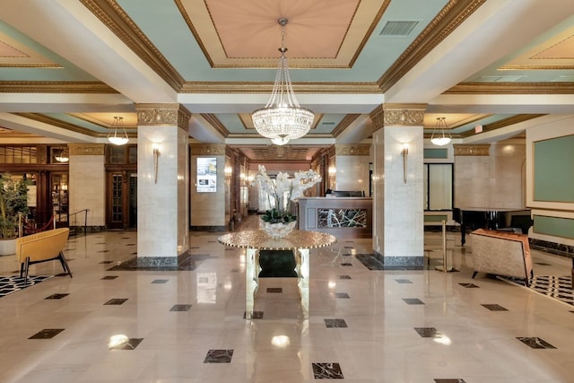 15 E Kirby St Unit 1104, Detroit, MI 48202 - building lobby with ornamental molding