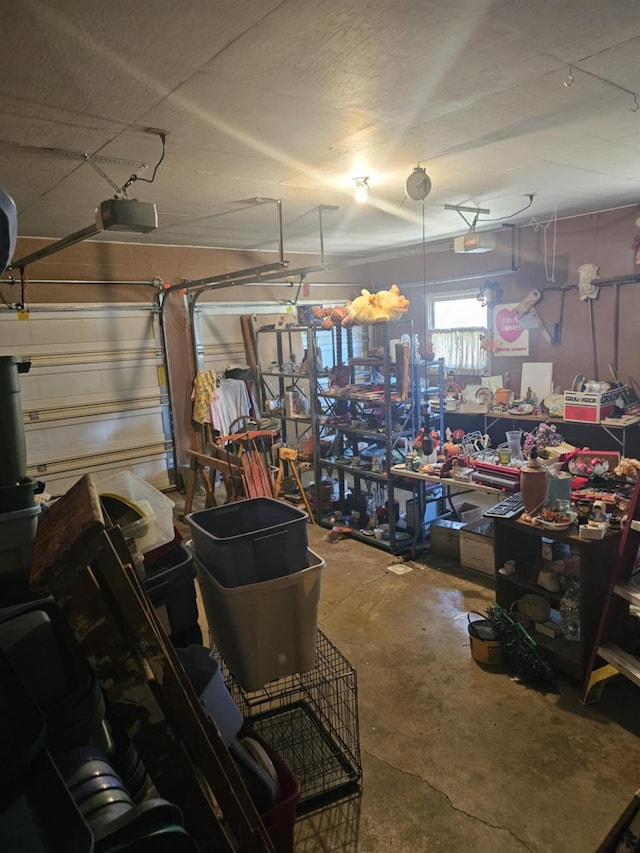 garage featuring a garage door opener