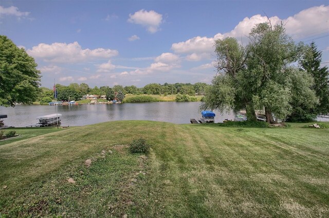 view of water feature featuring a boat dock