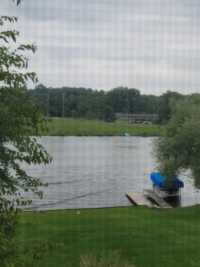 water view with a boat dock