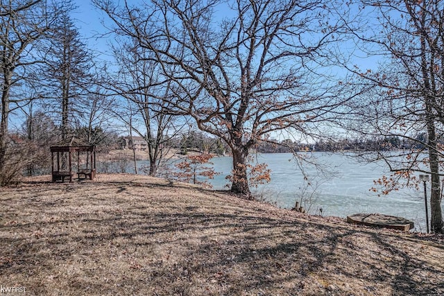 view of yard featuring a water view