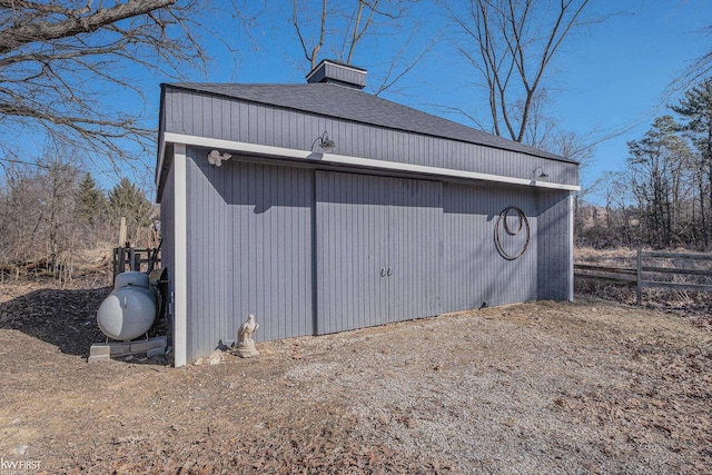 view of outdoor structure with an outdoor structure and fence