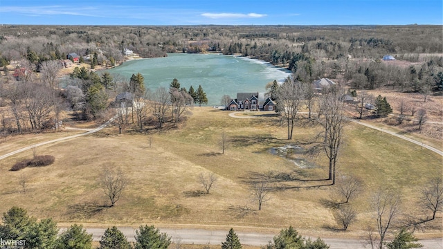 bird's eye view with a rural view and a view of trees