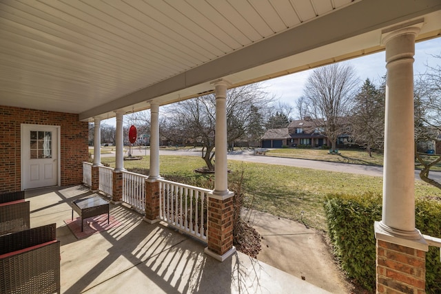 view of patio with a porch