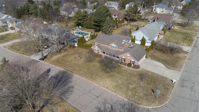 drone / aerial view with a residential view