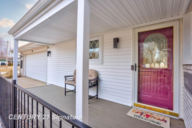 entrance to property with a porch