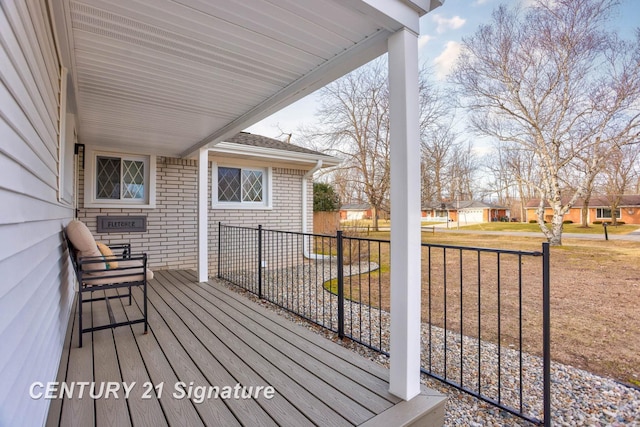 deck with a lawn