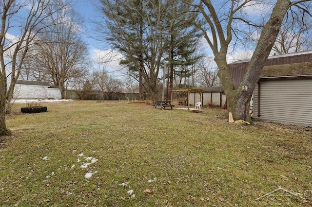 view of yard with fence