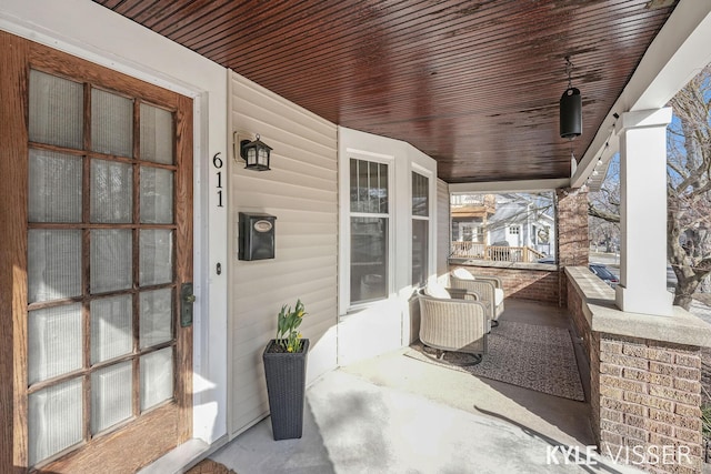 view of patio featuring covered porch