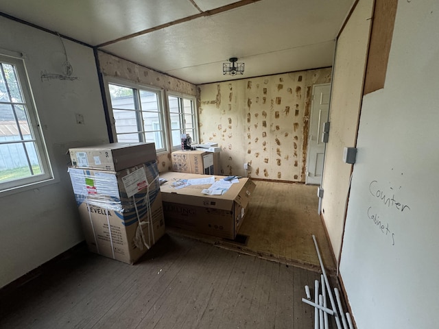 miscellaneous room with hardwood / wood-style floors