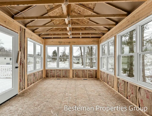 view of unfurnished sunroom