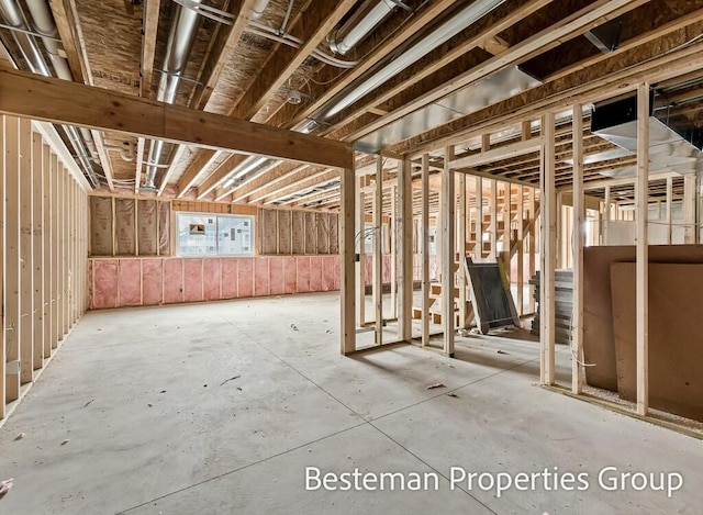 view of unfinished basement