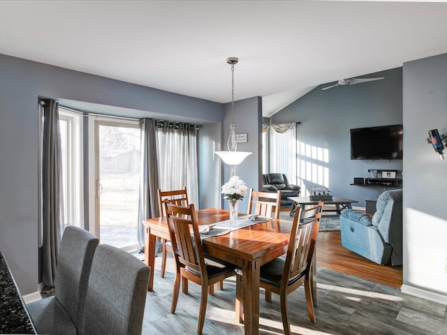 dining room featuring baseboards and wood finished floors