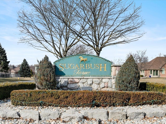 view of community sign