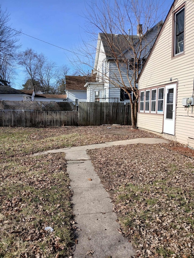 view of yard with fence