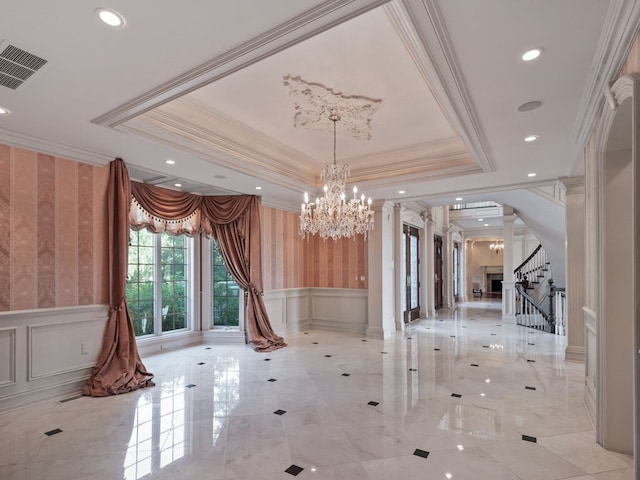 interior space featuring visible vents and stairway